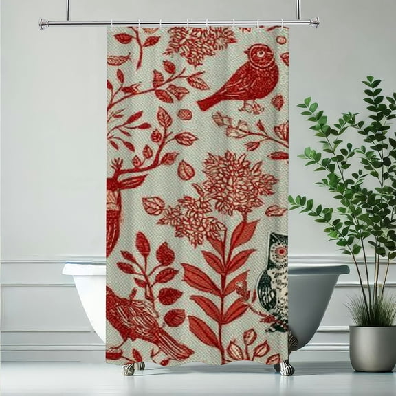 RKSupls Christmas Shower Curtain, Cute Christmas Shower Curtain with Hooks for Christmas Home Bathroom Decor Washable Curtains, 36x72 in