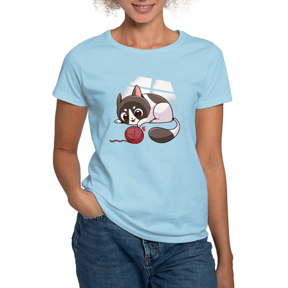 CafePress - Cute Kawaii Cat T Shirt - Women's Classic T-Shirt
