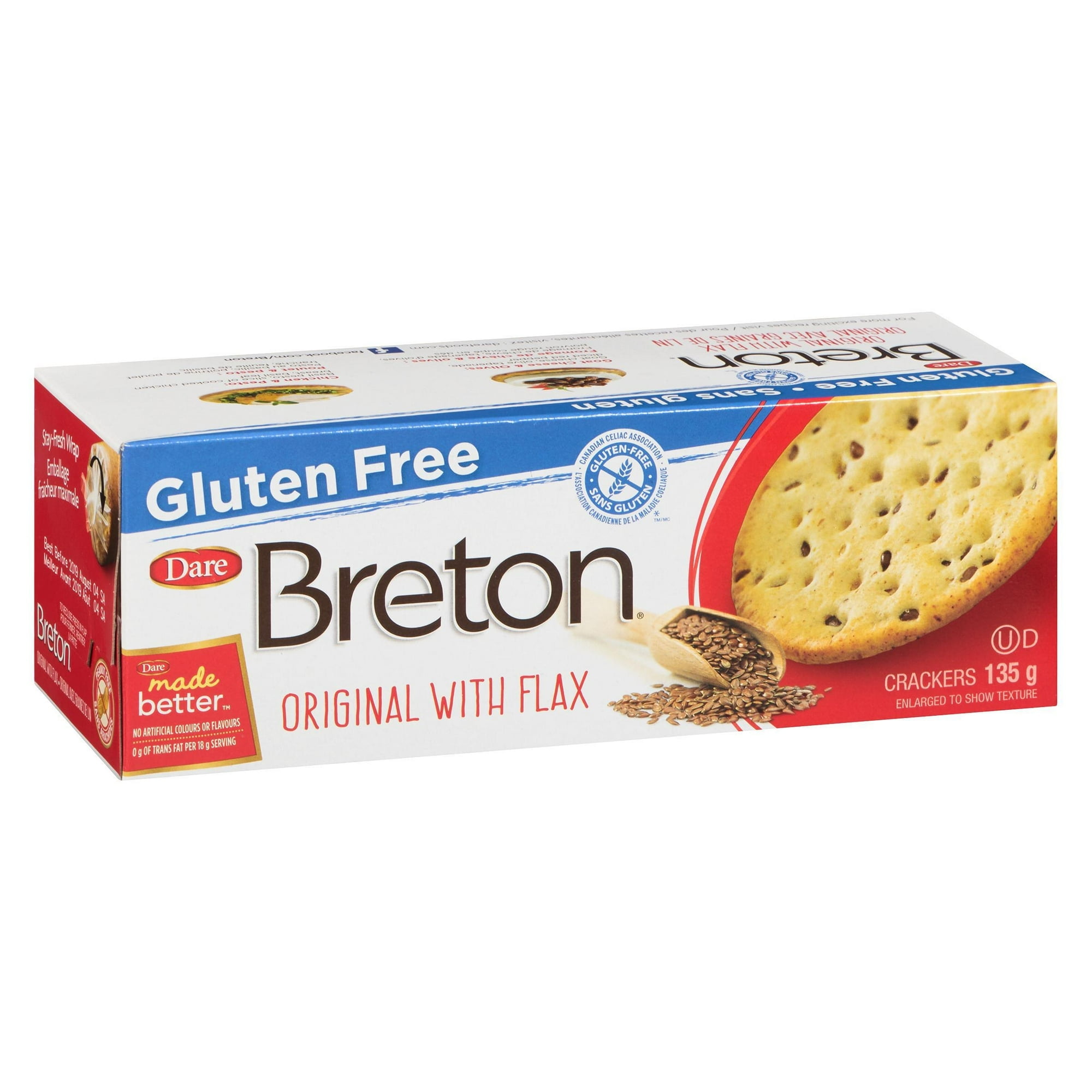 Breton Gluten Free Original with Flax Crackers, Dare, 135 g