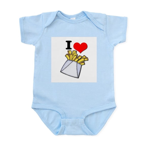 CafePress - I Heart (Love) French Fries Infant Creeper - Baby Light Bodysuit, Size Newborn - 24 Months