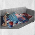 thumbnail image 6 of 4th of July Soft Flannel Fleece Throw Blanket, Celebration of the Important Day Uncle Sam Hat Flag Balloons, Cozy Plush for Indoor and Outdoor Use, 60" x 80", Blue Red and Pearl, by Ambesonne, 6 of 6
