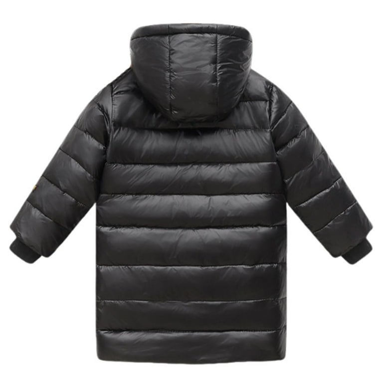 SGFCWSX Boys Girls Long Hooded Shiny Puffer Coat Teens Warm - Main Image