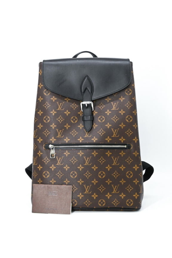 Pre-Owned LOUIS VUITTON Monogram Macassar Parc Backpack, Leather, Brown and Black, M40637