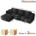thumbnail image 3 of ChVans 110" L-Shaped Sectional Sofa with Convertible Left/Right Ottoman, Boneless Sofa with Oversized Chaise & Layered Cushion, Upholstered Couches for Living Room Bedroom, No Assembly, 3 of 10