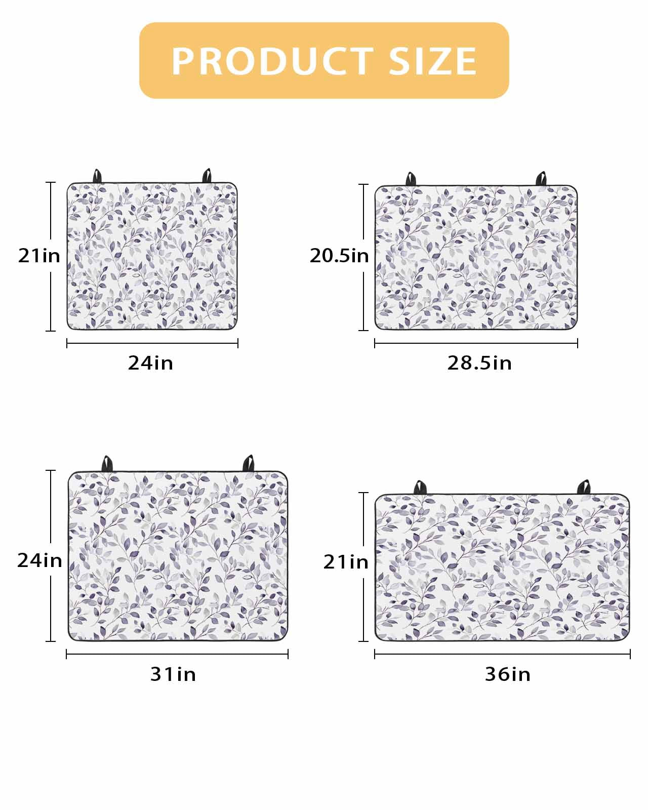 nqOlkjepod Large Induction Cooktop Protector Mat 24"x21", Purple Leaves Stove Top Covers for Electric Stove, Summer Botanical Watercolor Pastoral Stove Burner Cover Mats, Glass Top Stove Cover