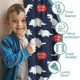 thumbnail image 3 of DarkBlue Cartoon Dinosaurs SpeechBubbles Insulated Teens Curtains Set Of 2, Bedroom Essentials, Toddler Room Decor 52"x84", 3 of 5