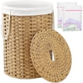 thumbnail image 2 of Large Laundry Hamper Laundry Basket Round Gal L) Handwoven Wicker Laundry Baskets Rattan Laundry Basket with Laundry Bag Handles Mesh Bags for Living Room Bedroom, 2 of 5