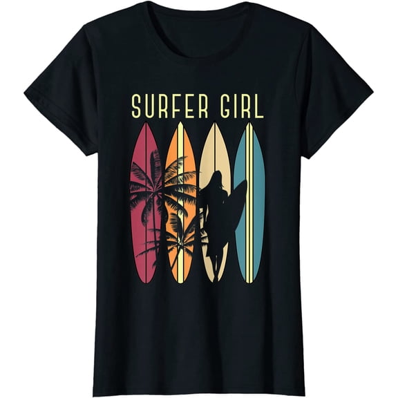 Surfer Girl Surfboard Surfing Women Girls Surf Ocean Surfing T-Shirt