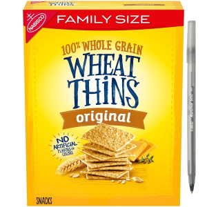 Wheat Thins Original Whole Grain Wheat Crackers with pen