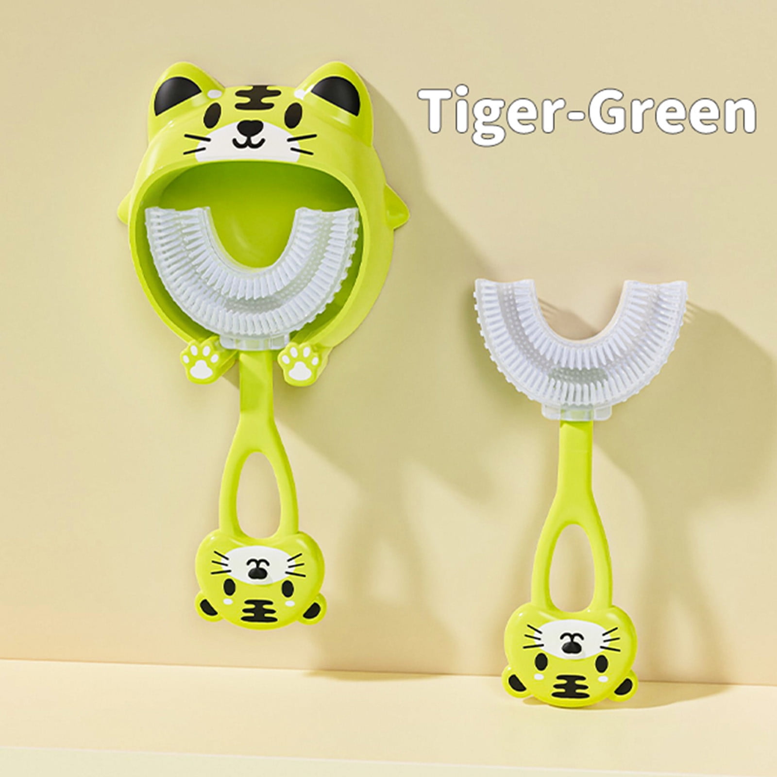 Herrnalise Kids U Shaped Toothbrush Cute Silicone Manual Training