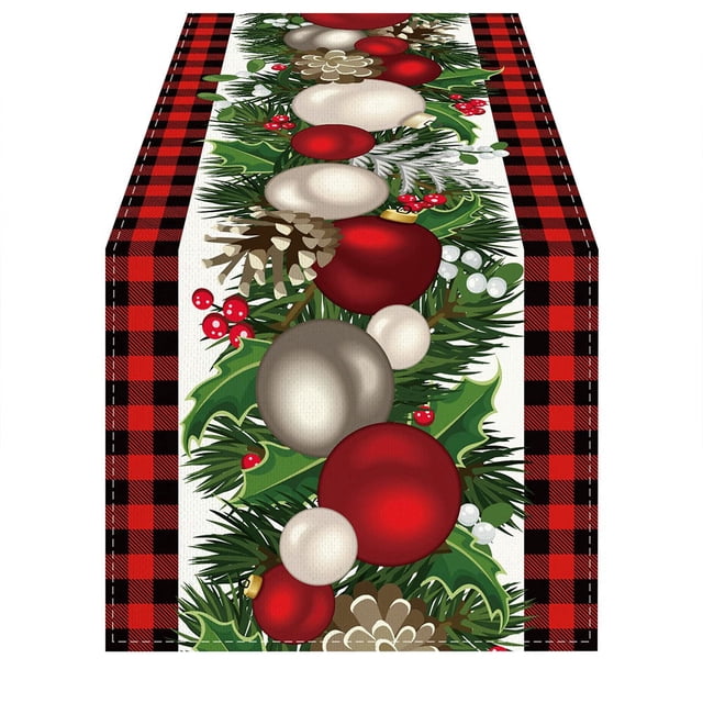 Corredor de Mesa NavideñO a Cuadros de Cuadros Rojos y Negros de , 72 Pulgadas de , DecoracióN de Mesa NavideñA de Invierno de Temporada