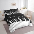thumbnail image 3 of Homewish Musical Notes 7 Pieces Bedding Comforter Set for Female Men Teens,Black White Full Bedding Set Lightweight,Music Piano Melody Fitted Sheet Flat Sheet,Super Cozy Room Decor,Reversible, 3 of 8
