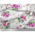 thumbnail image 3 of Soimoi Pink Rayon Fabric Leaves & Floral Decor Fabric Printed BTY 42 Inch Wide, 3 of 3