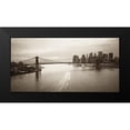 thumbnail image 2 of Butcher, Dave 18x11 Black Modern Framed Museum Art Print Titled - Brooklyn Bridge at Dawn, 2 of 5
