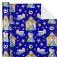 thumbnail image 3 of Papel de regalo WRAPAHOLIC, 43 x 10 m, papel navideño con forma de ángel azul, 3 of 8