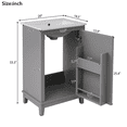 thumbnail image 3 of 20 Inch Modern Small Bathroom Vanity Cabinet with Ceramic Basin, Bathroom Vanity with Sink and Soft-Close Door, Single Vanity Cabinet with Basin and Ample Storage, Grey, 3 of 9