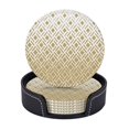 thumbnail image 2 of PAYOHTO Modern Textures Diamond Shapes Premium PU Leather Coasters Set - 6 Stylish Round Drink Coasters with Storage Box for Home and Office Use, 2 of 6