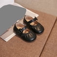 thumbnail image 5 of Kids Unisex Flats Black | PU Faux Leather Round Toe Dress Shoes for Girls Boys | Non-Slip Soft Sole for Wedding School Daily Wear,Size 10, 5 of 6