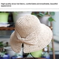 thumbnail image 2 of Qarigey Lady Summer Sombrero de paja Bowknot Floppy Wide Brim Sun Hats Playa Deporte Ahuecado Plegable De moda para damas adultas Sombreros Rosa M (56-58 cm), 2 of 6