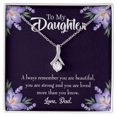 thumbnail image 2 of To My Daughter Dad's Beautiful Daughter Alluring Ribbon Necklace Message Card, 2 of 7