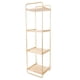 thumbnail image 1 of Estantería de pared dorada, estantería colgante multicapa para libros, estante colgante de tablero de madera, 1 of 5