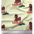 thumbnail image 1 of Soimoi Tissu Poly Georgette Cheval Enfants Tissu Imprimé 1 Yard 52 Pouces de Large, 1 of 3