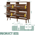 thumbnail image 5 of LEFHDA 47" Fluted Large Shoe Cabinet with 4 Flip Drawers, Slim Freestanding Shoe Cabinet Organizer, Narrow Shoes Storage Rack for Entryway, 5 Sturdy Legs (Walnut, 9.45”D x 47.24”W x 35.83”H), 5 of 9