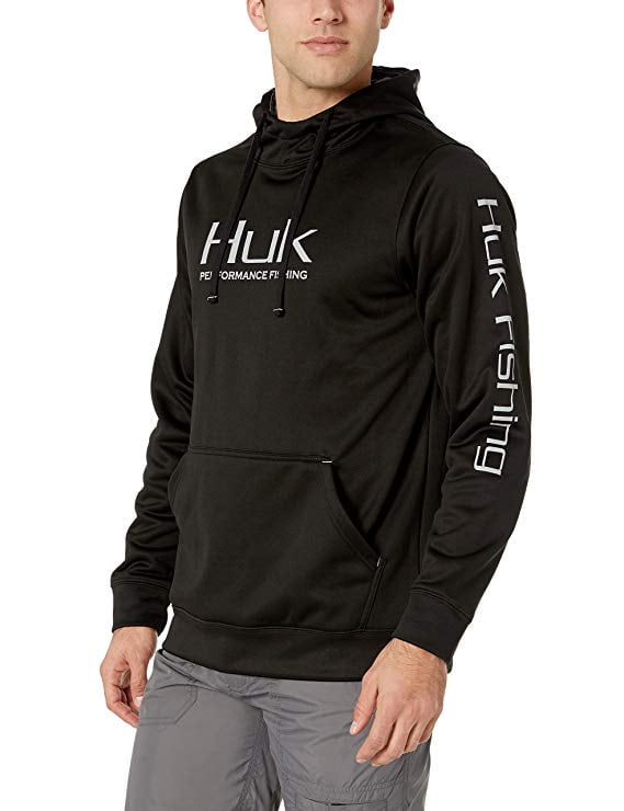 Huk Trophy Performance Fishing Hoodie Zip Up Jacket Color Black NEW Size Med 