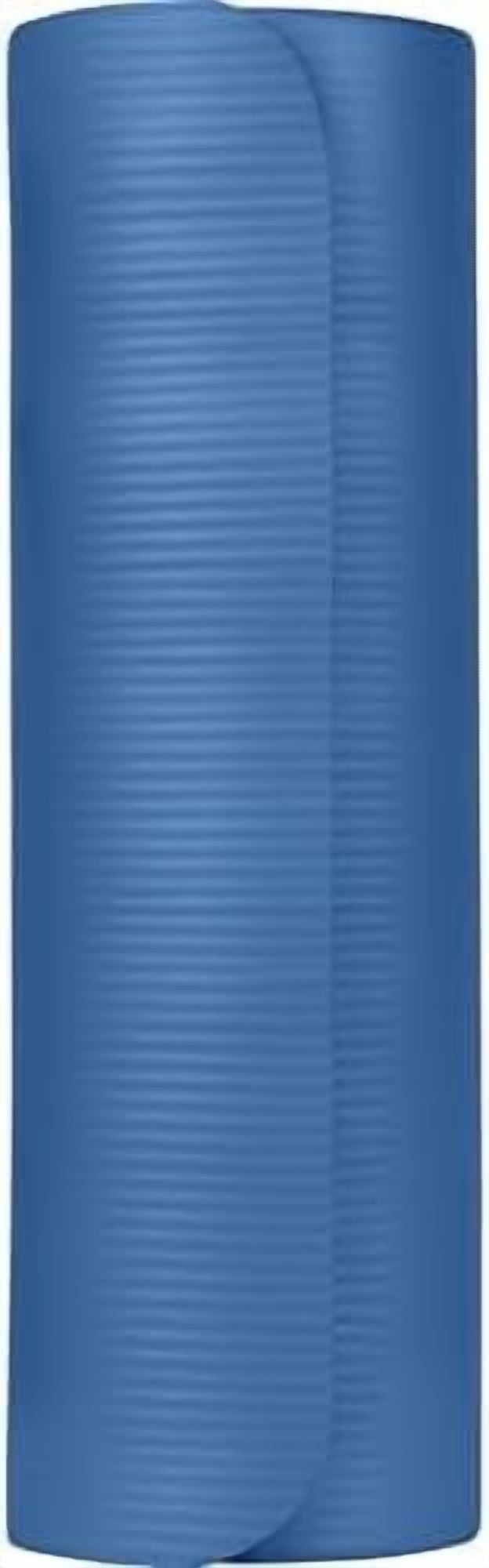 Solana Yoga Mat 1" Thick w/Nylon Strap for Men & Women - Non Slip Exercise Mat for Home Yoga, Pilates, Stretching, Floor & Fitness Workouts Denim Blue,1 inch