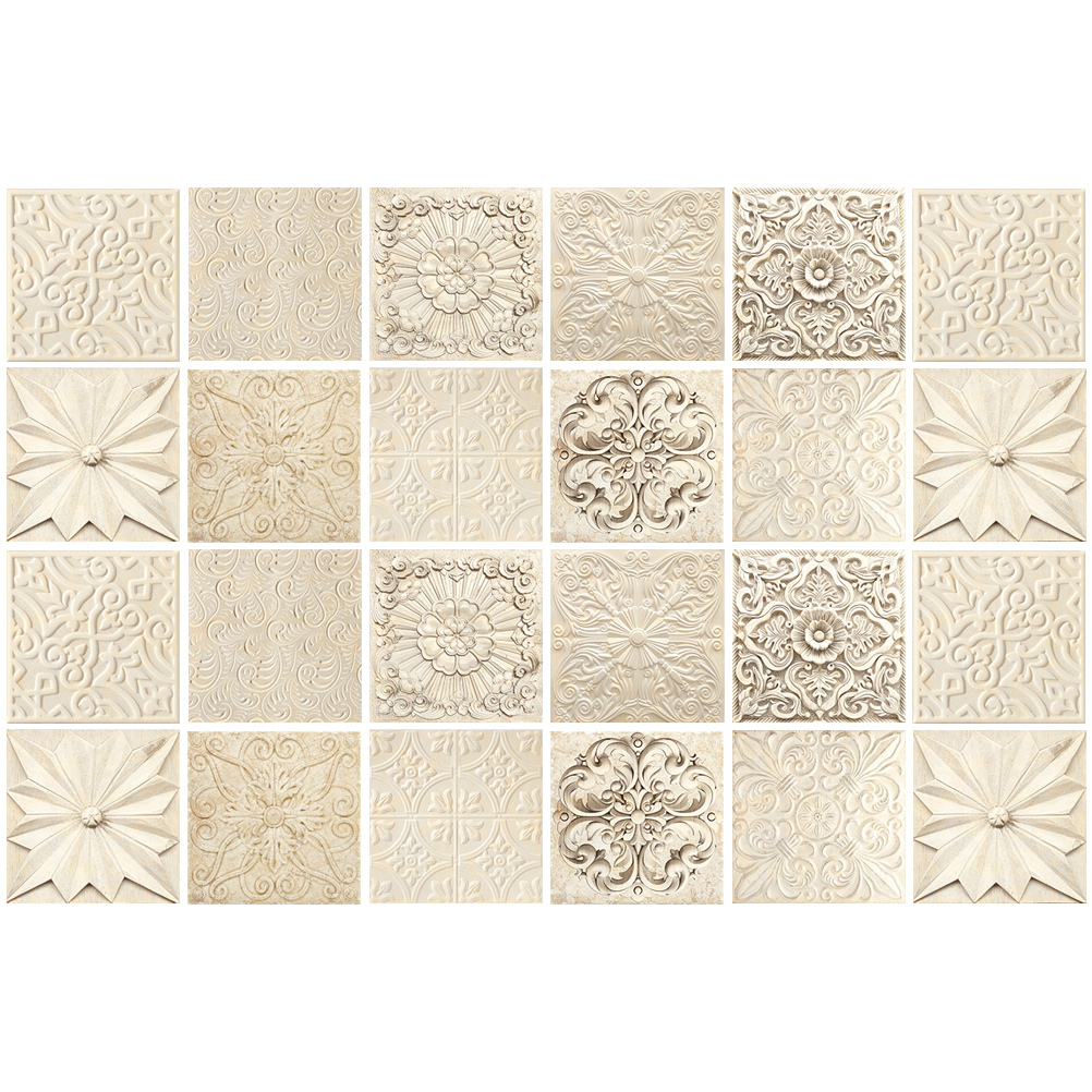 24pcs Decorative Peel and Stick Tile Decals Oilproof Kitchen Wall Tile