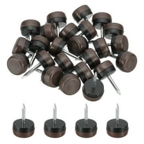 0.6" Dia Chair Slides, 24 Pcs Nail on Furniture Glides for Wooden Furniture, Table Feet, Carpet and Hardwood, Brown