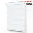 thumbnail image 1 of Keego Dual Layer Roller Window Blind Light Filtering Zebra Window Blind, Cordless, Customizable, White Case White Fabric 27.5"w x 46.0"h, 1 of 7