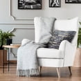 thumbnail image 2 of Plutus Brands Indigo Rivulet Blue Solid Luxury Outdoor/Indoor Throw Pillow, 2 of 4