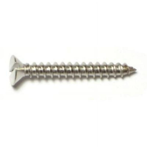 #10 x 1-1/2" 18-8 Stainless Slotted Flat Sheet Metal Screws SMSFSS-223 (14 pcs.)
