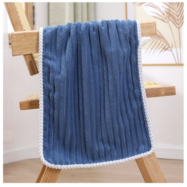 Zhuge Toalla de baño de 3 piezas de vellón coral, multiusos: para baño, fitness, ducha, deportes, etc., ideal para diversas situaciones. 70 x 140 cm (azul grisáceo).