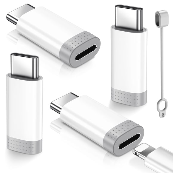 Adaptador xiwxi Lightning a USB-C, paquete de 4, carga rápida