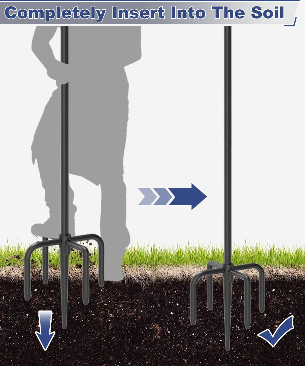 Upgrade 4-Hook Shepherds Hooks for Outdoor with Plastic Tube, 92" Heavy Duty Bird Feeder Pole with 5 Prongs Base, Adjustable Garden Hook for Solar Light, Hanging Plant, Wedding Decor, 2 Pack