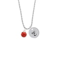 thumbnail image 2 of Delight Jewelry 10mm Red Crystal Drop Silvertone Script Initial Disc - E - Charm Necklace, 20"+3", 2 of 4