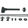 Westbrass D1938L European Pedestal Lavatory Supply Kit - Cross Handles in Matte Black