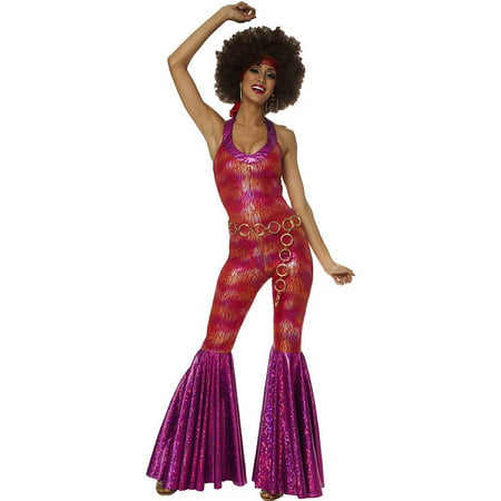 Womens 70's Foxy Disco Jumpsuit Costume Small Size 4-6
