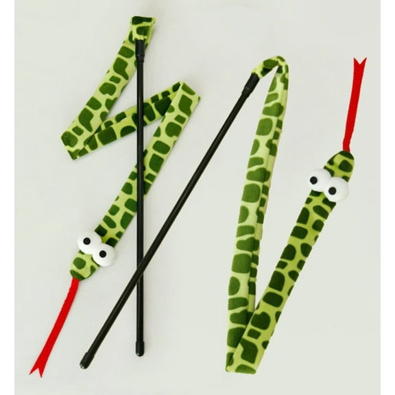 Lovely Caves Crinkle Snake Cat Teaser Wand Toy (2 Pack)