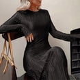 thumbnail image 7 of WRKEKC Womens Dresses Casual Solid Color Long Sleeve Round Neck Knee Length Dress for Fall Winter Soft Knit Fabric Relaxed Fit with Side Pockets, 7 of 7