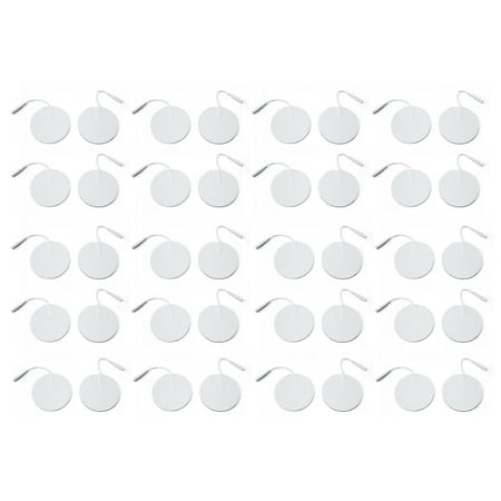 100 Electrode Pads EMS for Tens Massager 7000, 3000- 2 Inch Rounded White Cloth
