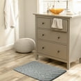thumbnail image 5 of Unique Bargains Geometric Pattern Bathroom Mat Absorbent Non-Slip Bath Rug Grey 16" x 24", 5 of 7