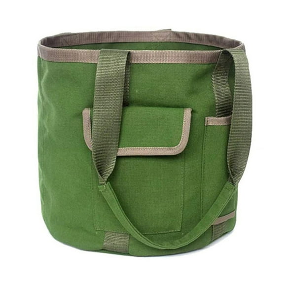 Shoreew Garden Tools Bucket Bag Multiple Pockets 7.9 Gallons Large Capacity Waterproof Durable Canvas Gardening Organizer Tote