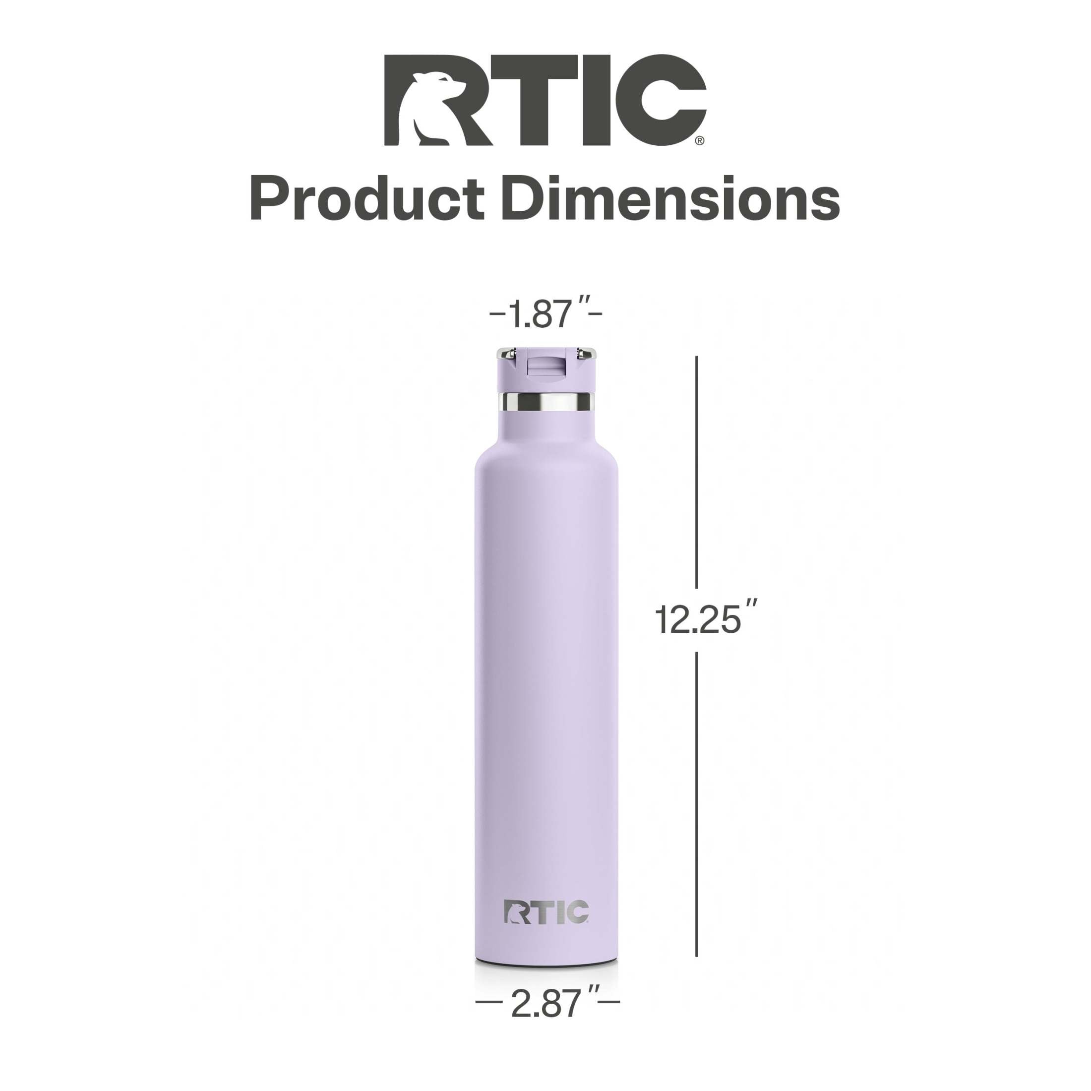 RTIC 26 oz Ceramic Lined Insulated Journey Water Bottle, Leak-Proof Lid, Dusty Lilac