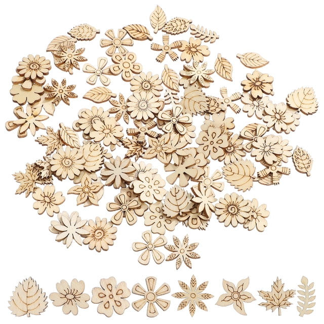 MasteelfCA 100pcs 20mm DIY Doodle Educational Toy Small Natural Wooden Slice Scrapbooking Embellishments DIY Craft Decor (Mixed Pattern)