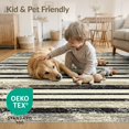 thumbnail image 4 of ODIKA 8'x10' Washable Area Rug Non-Slip Chair-Friendly Mat Entryway Faded Horizontal Stripe Weathered Block Bahroom Bathroom for Dining Room, Large Office, Lounge, 4 of 7
