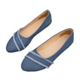 thumbnail image 5 of Womens Blue Denim Flats - Ballet Style Slip-On Shoes with Frayed Accent, Soft Lining & Flat Heel, Comfortable for Daily Wear, Sizes 36-43 (US 5.5-9.5),Size 42, 5 of 9