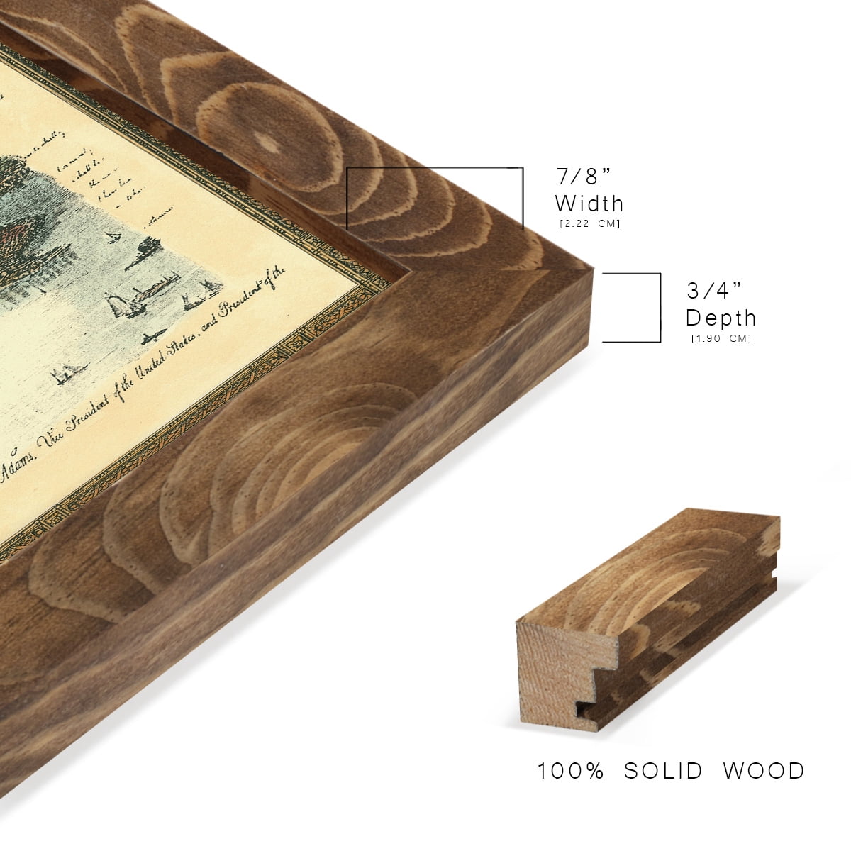 USE D # Proud To Be An American I -Framed Print w/glass-Walnut